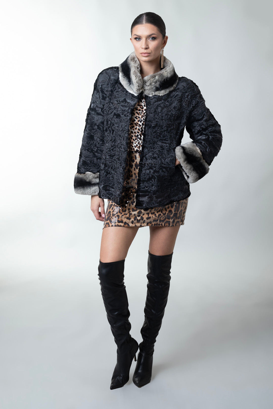Astrakhan Coat With Rex Collar & Cuffs Astrakhan Coat With Rex Collar & Cuffs