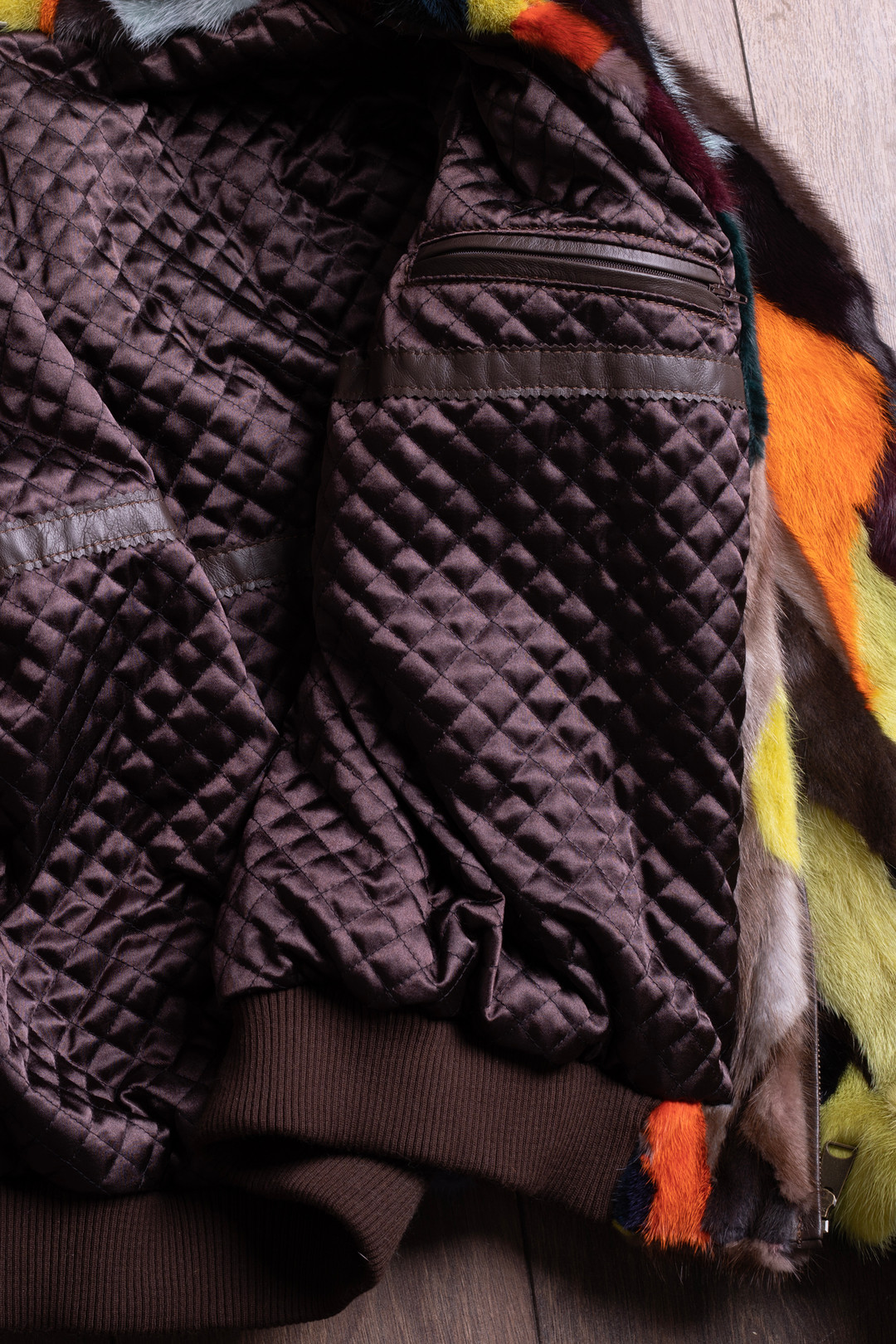 Multicolor Mink Fur Bomber Skiing Jacket Multicolor Mink Fur Bomber Skiing Jacket