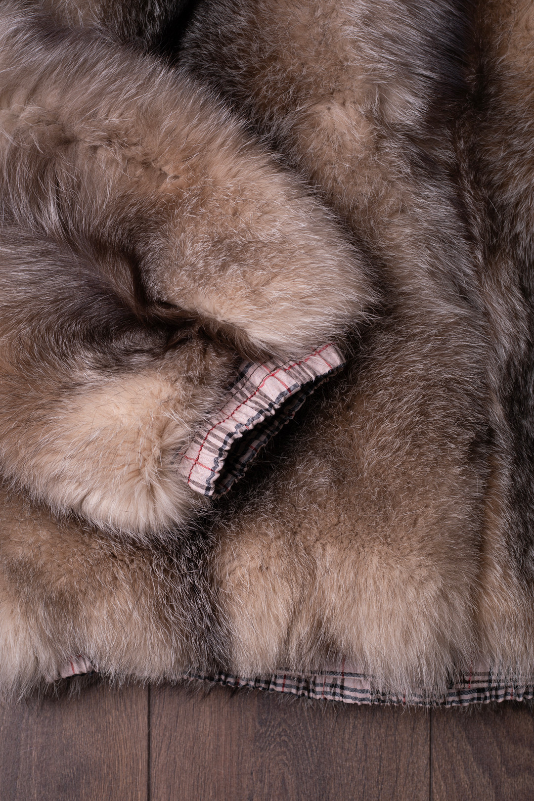 Hooded  Crystal Fox Fur Bomber Jacket Reversible