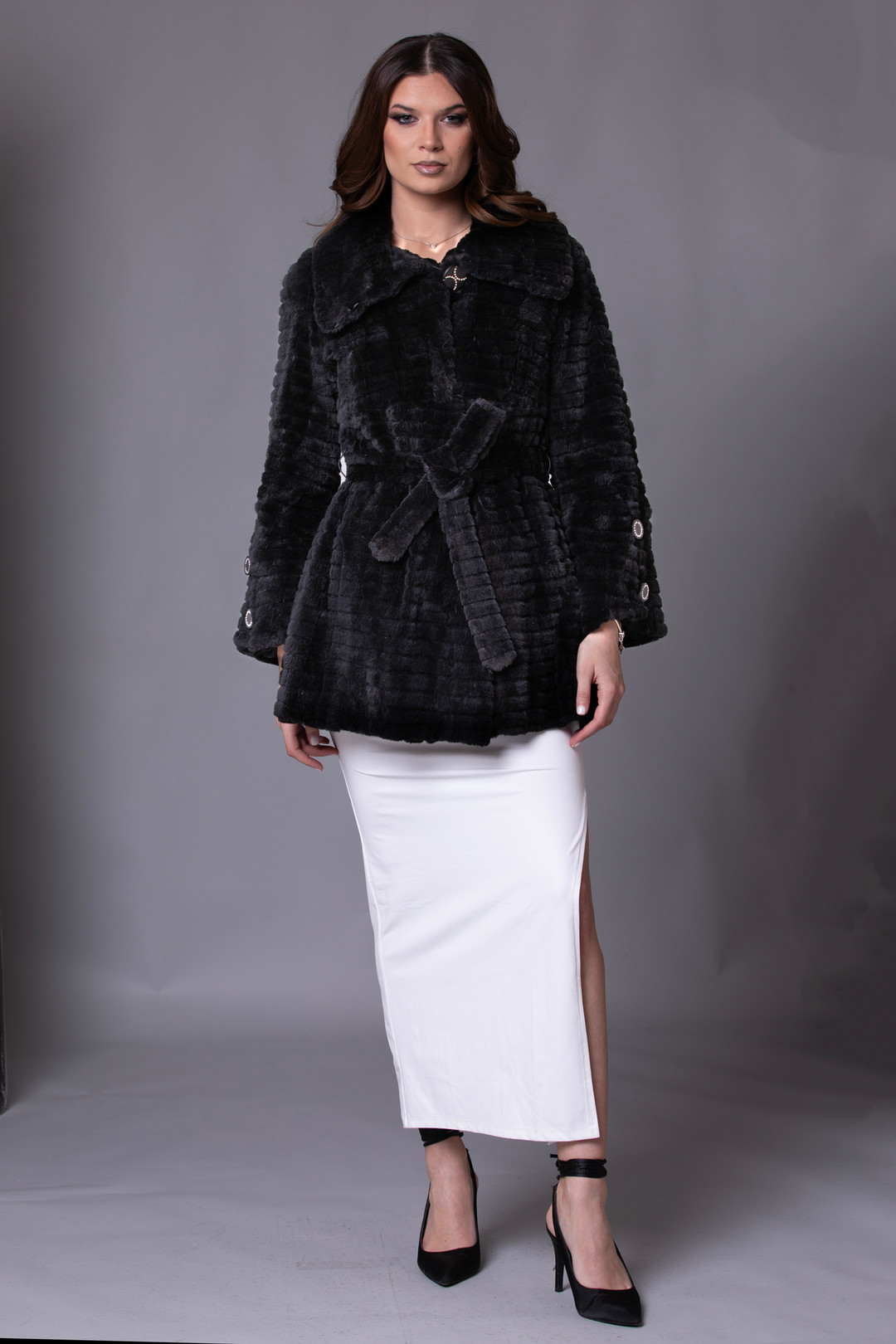 Sculpted Mink Fur Jacket Helena Size S-M