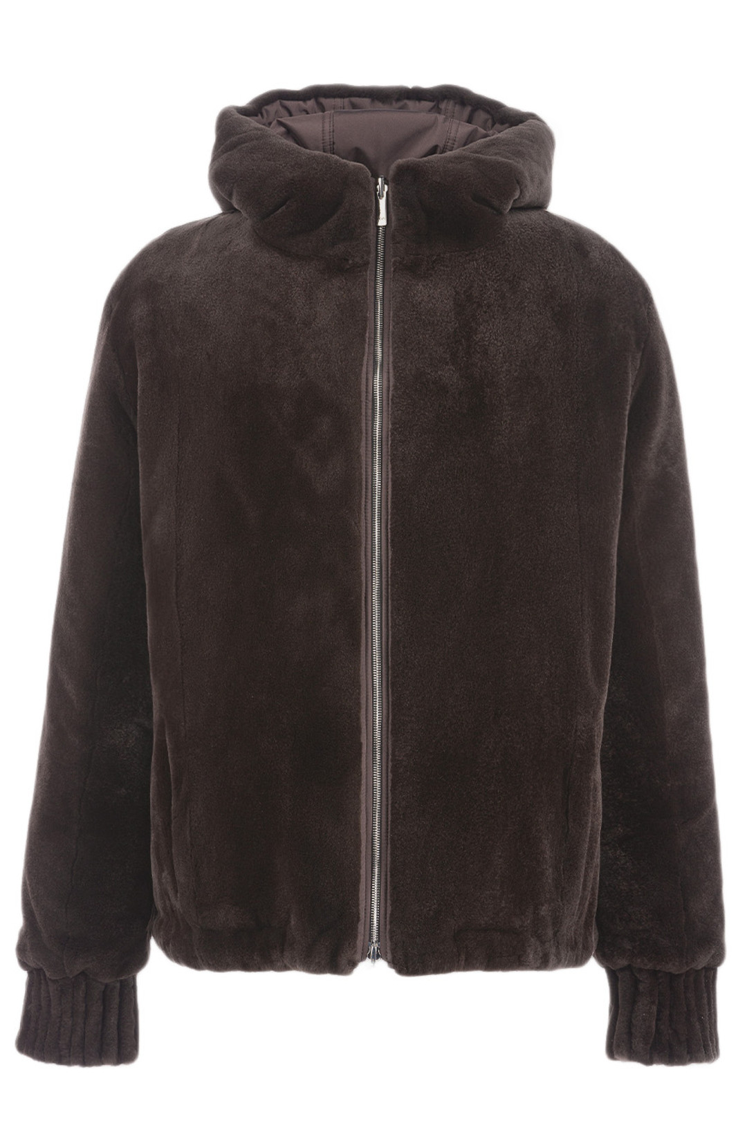 Brown Hooded Mink Fur Jacket