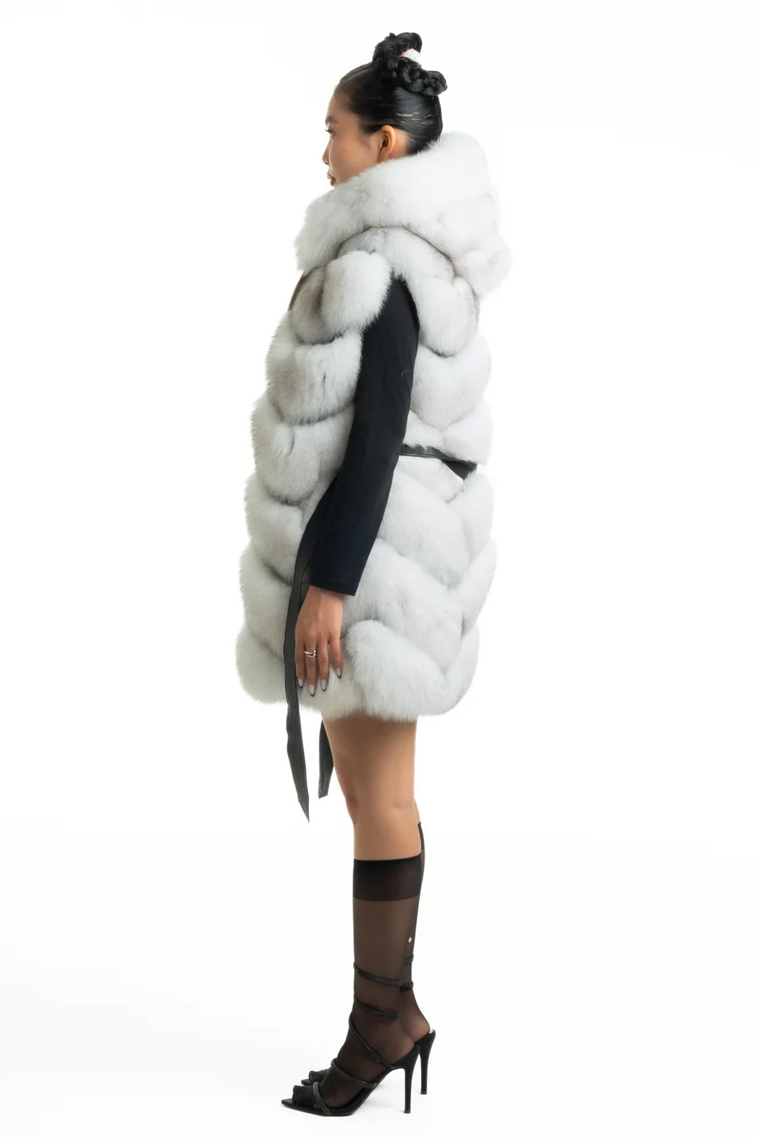 Blue Fox Fur Vest   Onyx