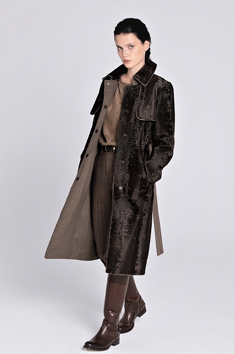 Brown  Swakara Fur Coat Orelia