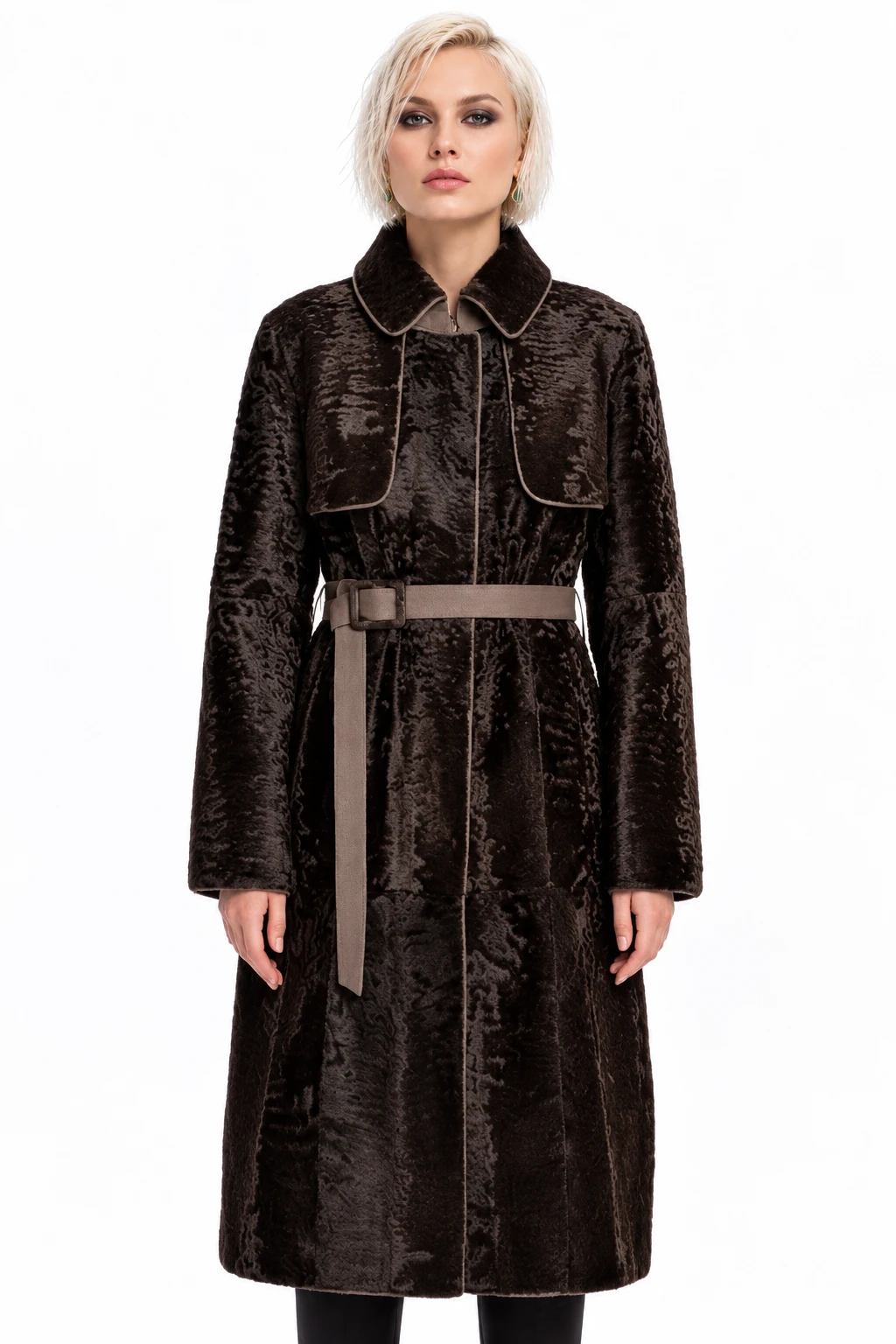 Brown  Swakara Fur Coat Orelia