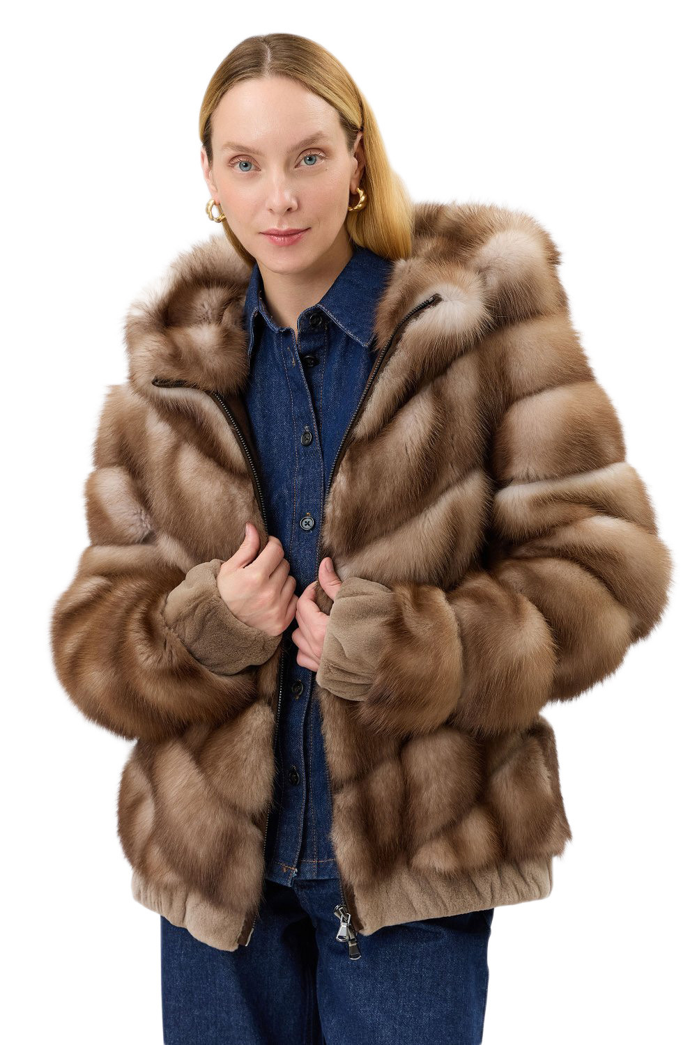Russian Sable Fur Bomber Jacket Josephine 