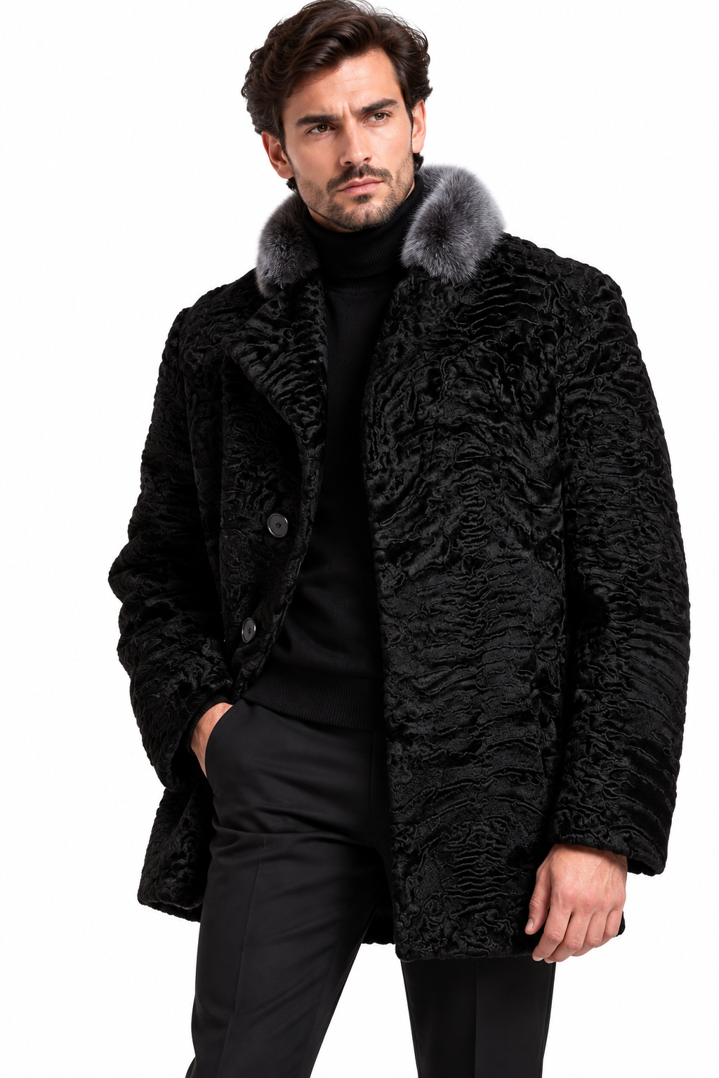 Mens Persian Lamb Fur Coat