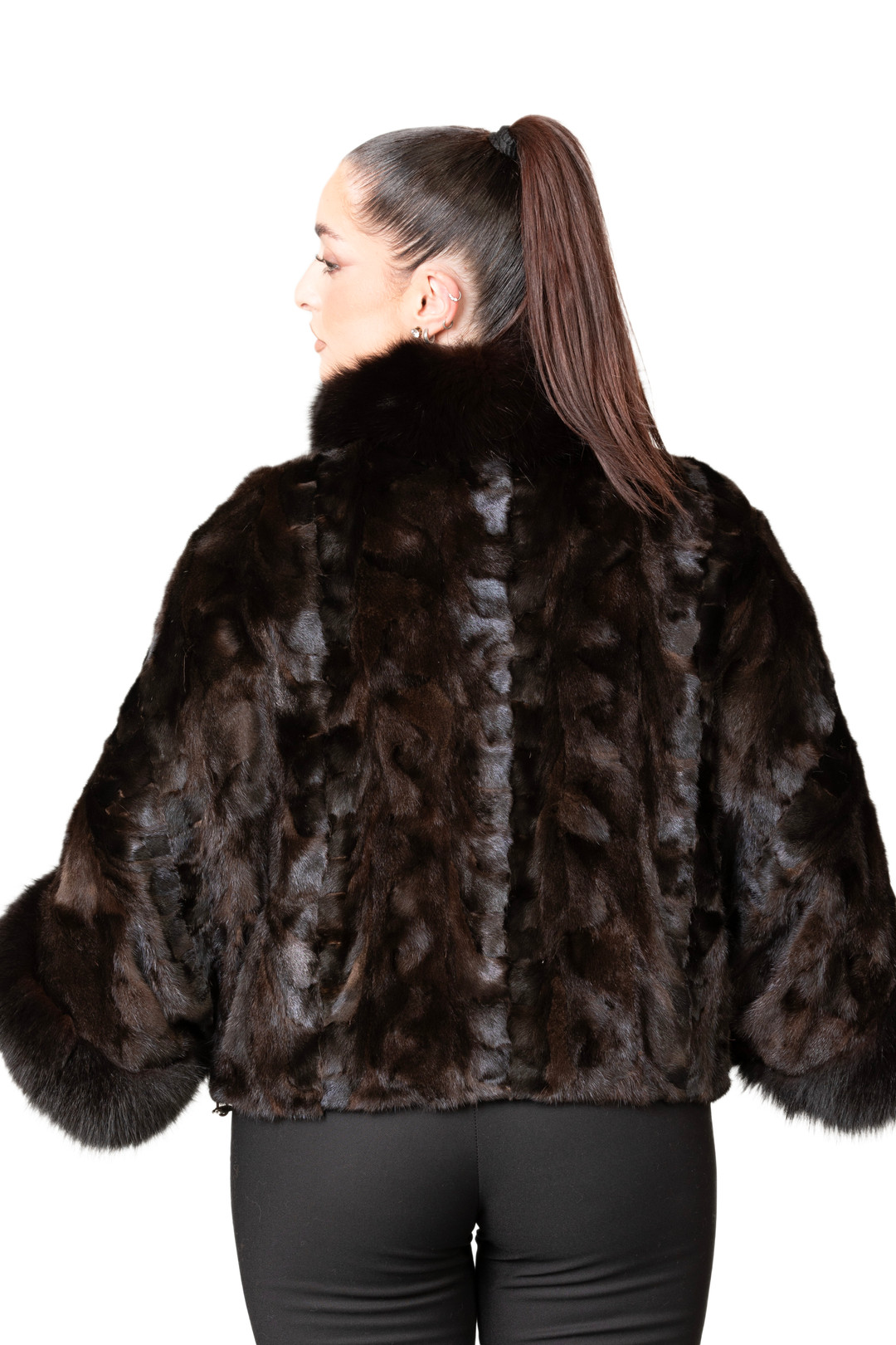 Mahogany Mink Fur Cape Serena