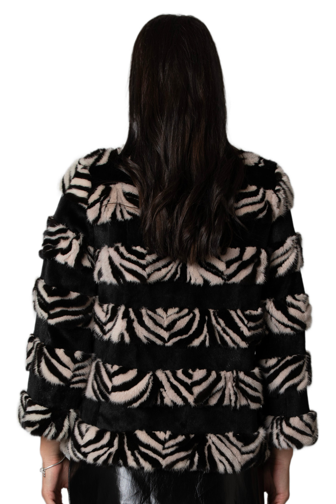 Black & White Mink Fur Jacket Savanah