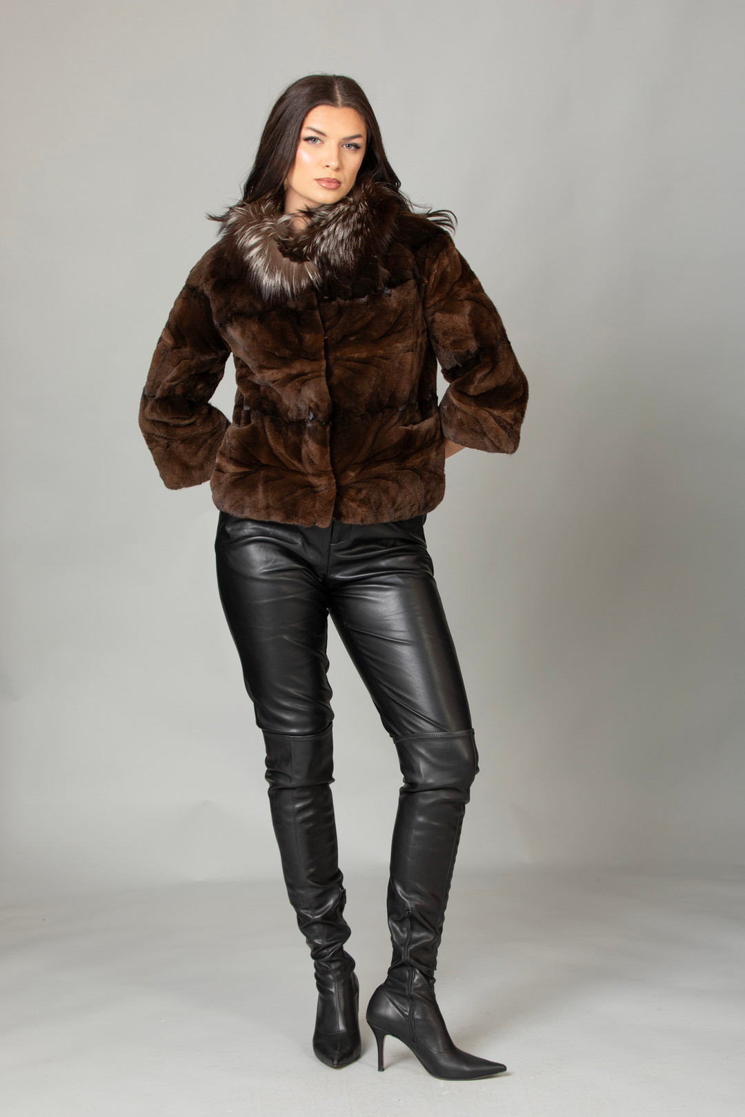 Brown Mink Fur Jacket Izara
