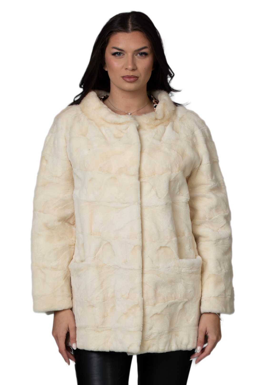 Ivory Mink Fur Coat  Aaliya