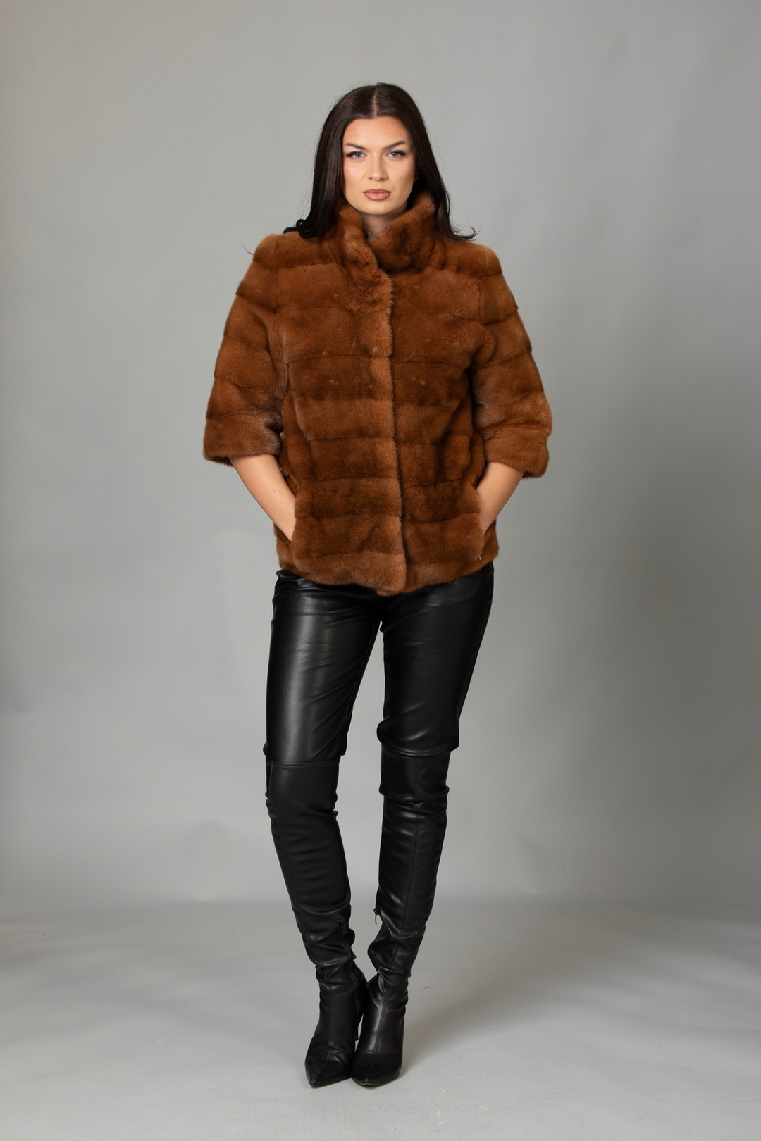 Brown Mink Fur Jacket Zella