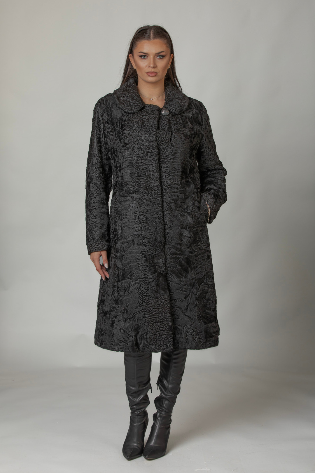 Long Black SWAKARA Fur Coat Indira
