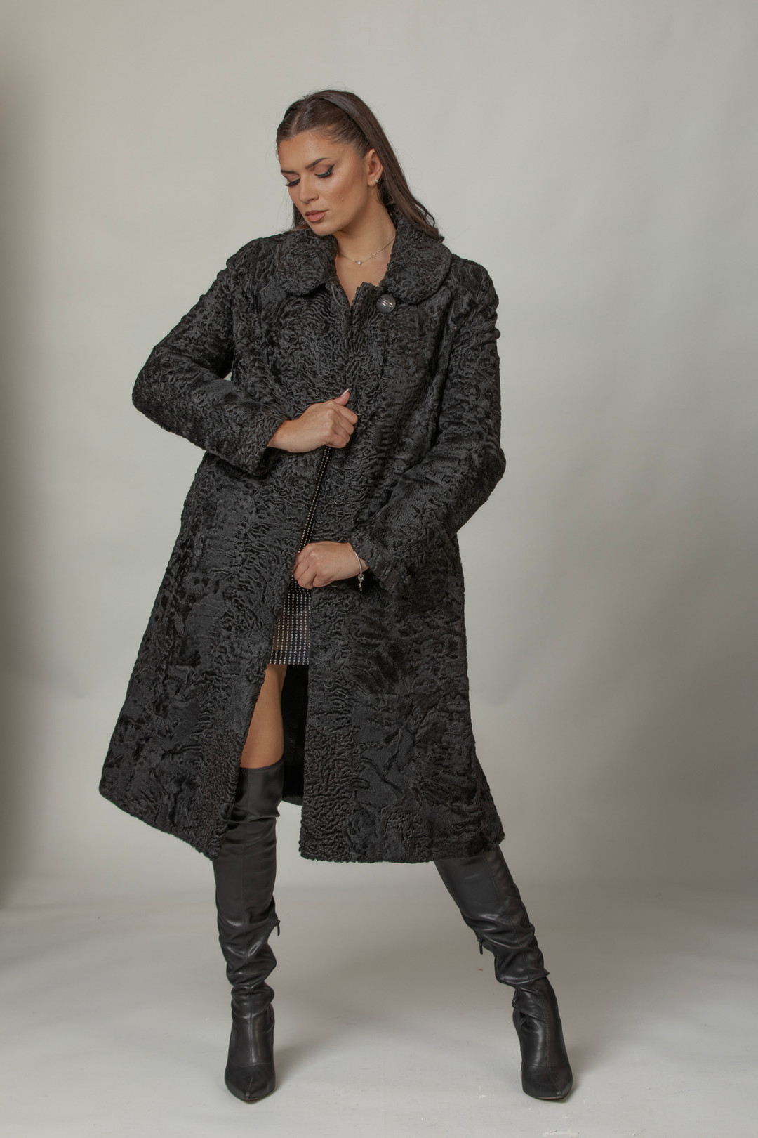 Long Black SWAKARA Fur Coat Indira