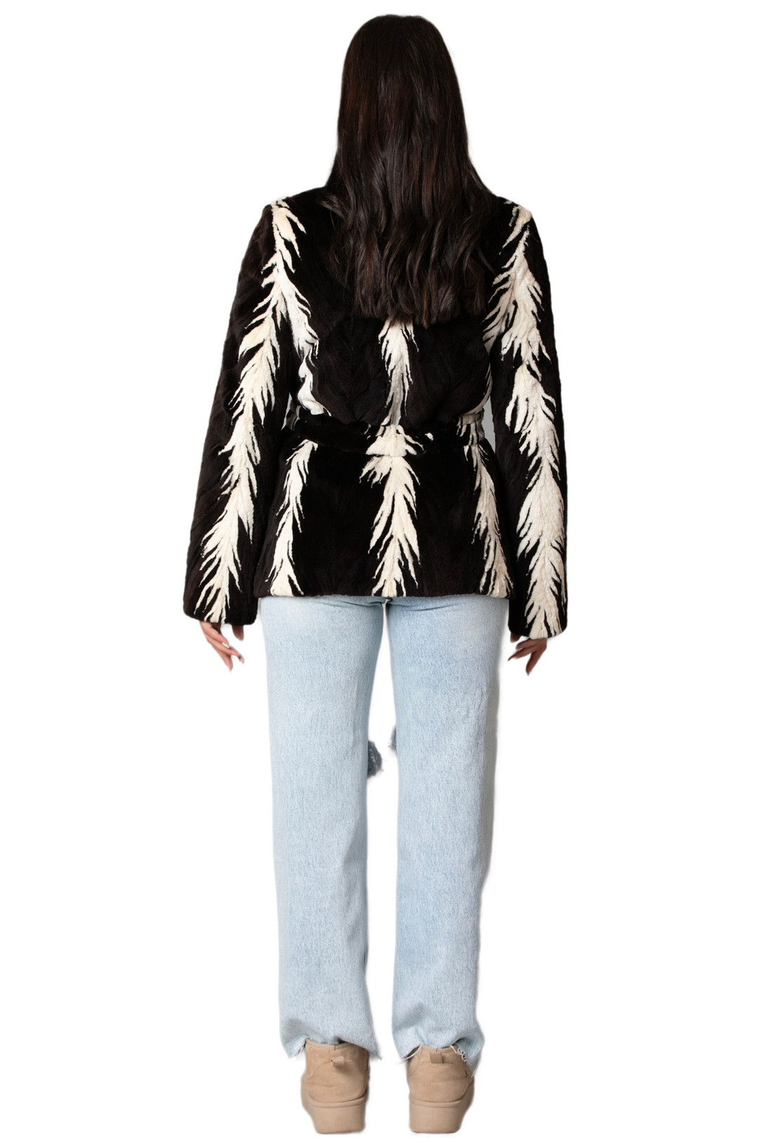 Black & White Mink Fur Jacket 