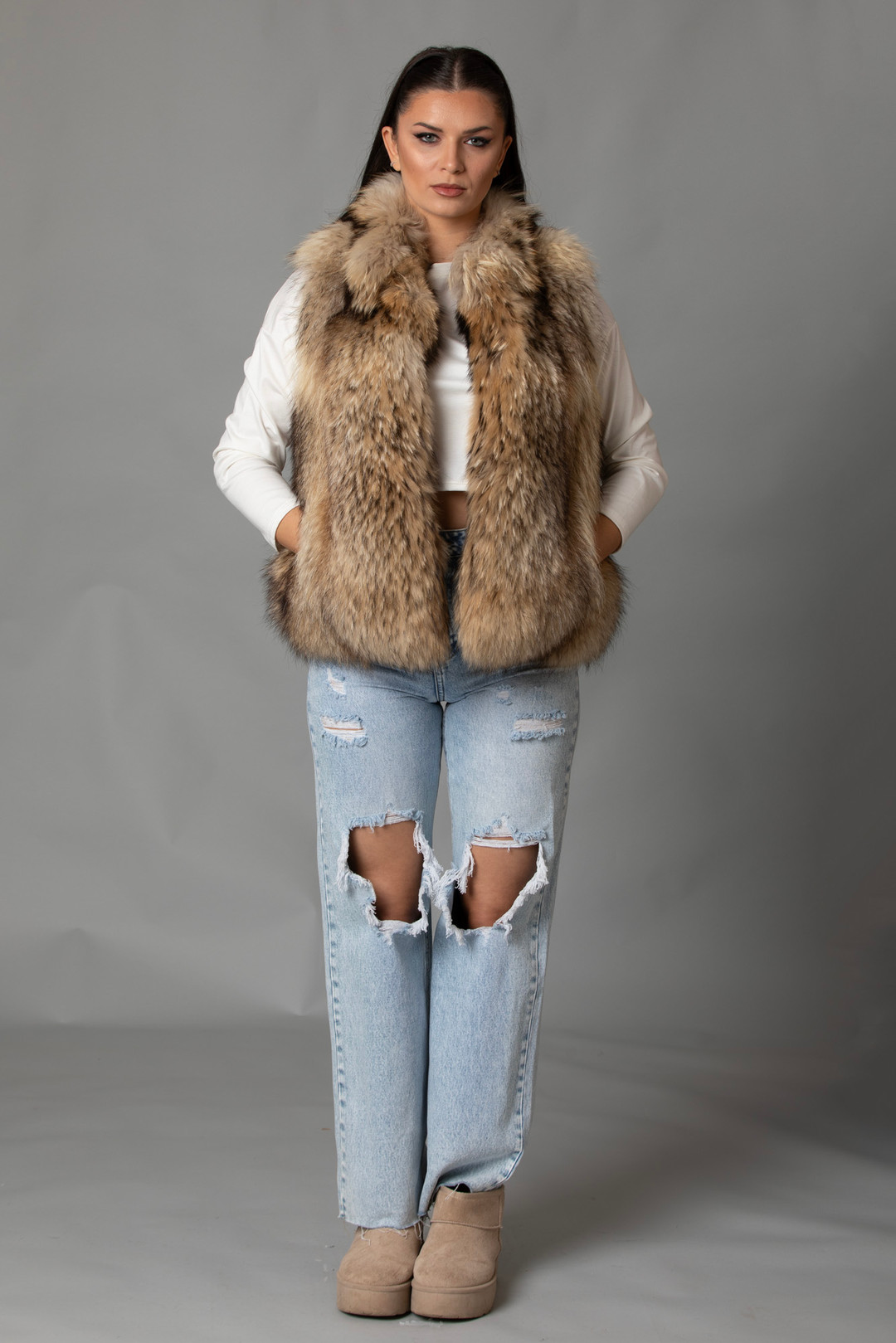 Fin Raccoon Fur Vest