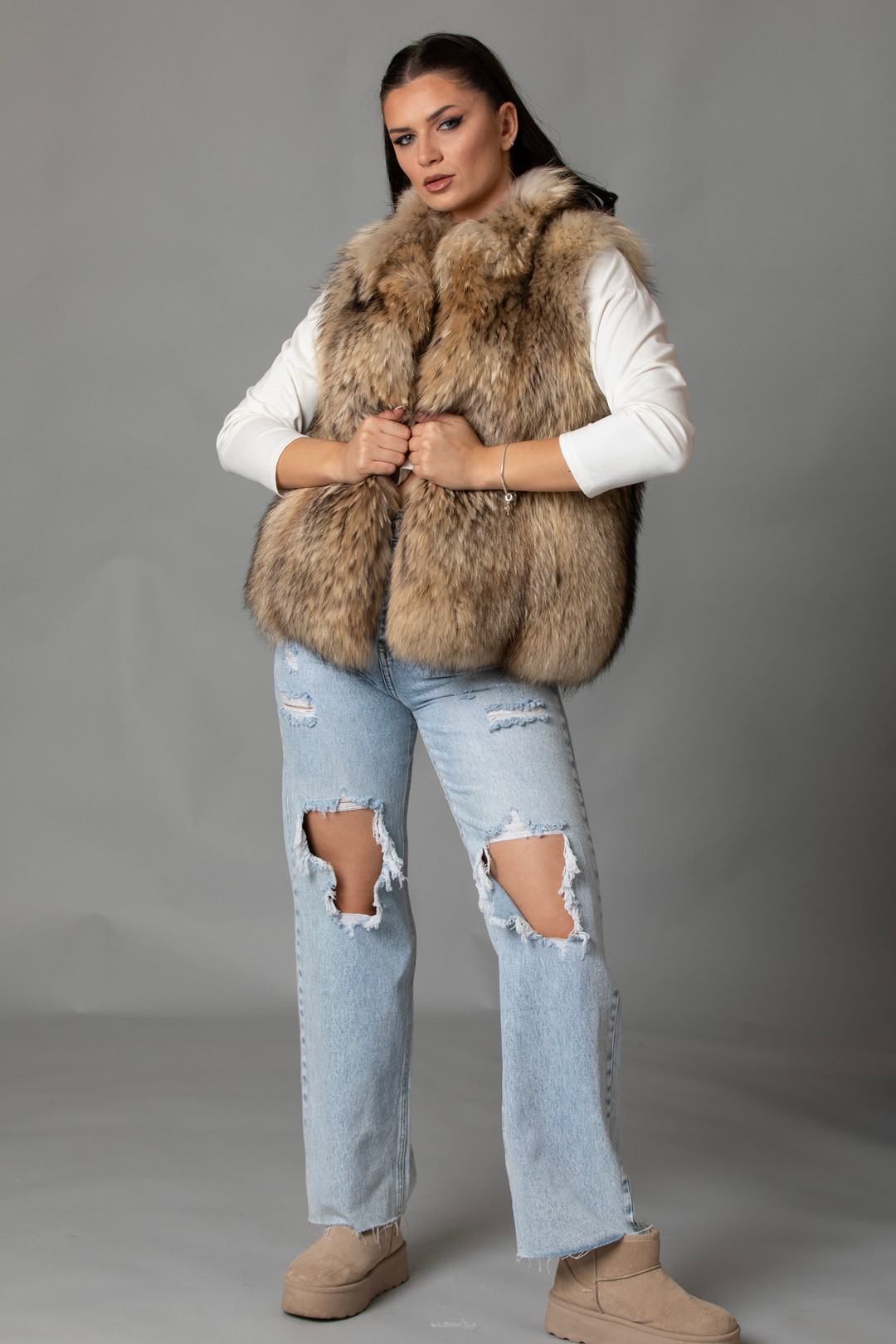 Fin Raccoon Fur Vest