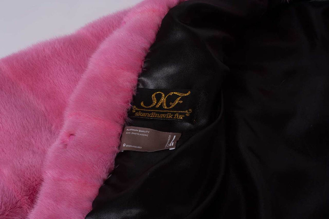Copy of Pink Mink  Fur Coat Hooded