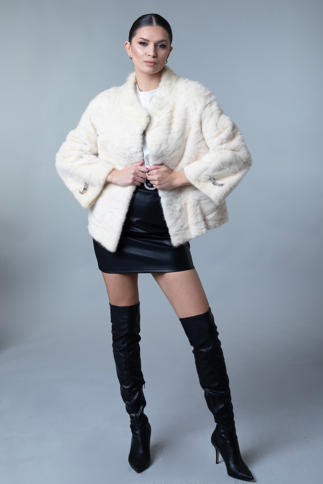 Tan Mink Fur Jacket SMALL MEDIUM