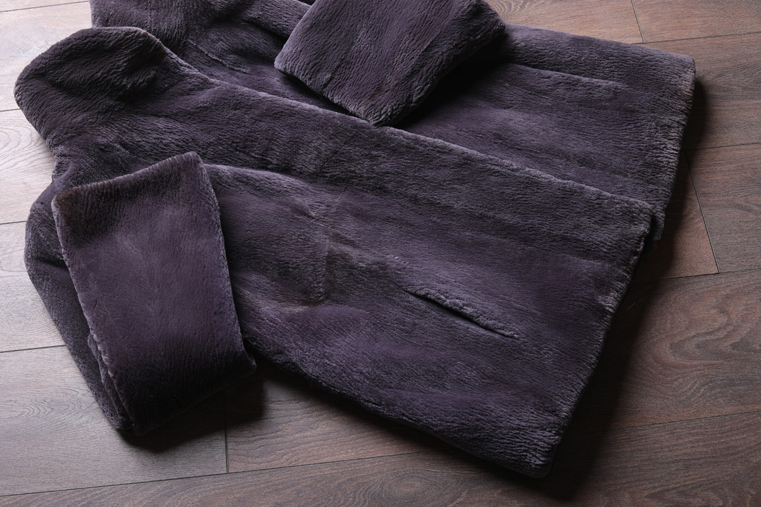 Lavender Plucked Beaver  Fur Coat  Sizes L/XL