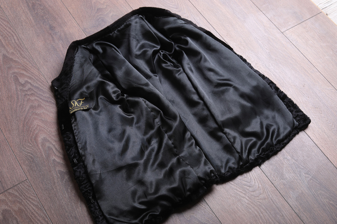  Astrakhan Mink Fur Jacket Sizes S/M