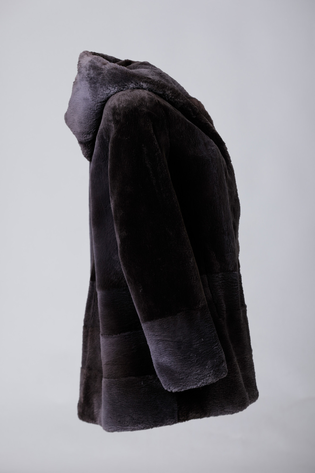 Navy Sheared Beaver Oversized Fur Coat  Sizes L/XL