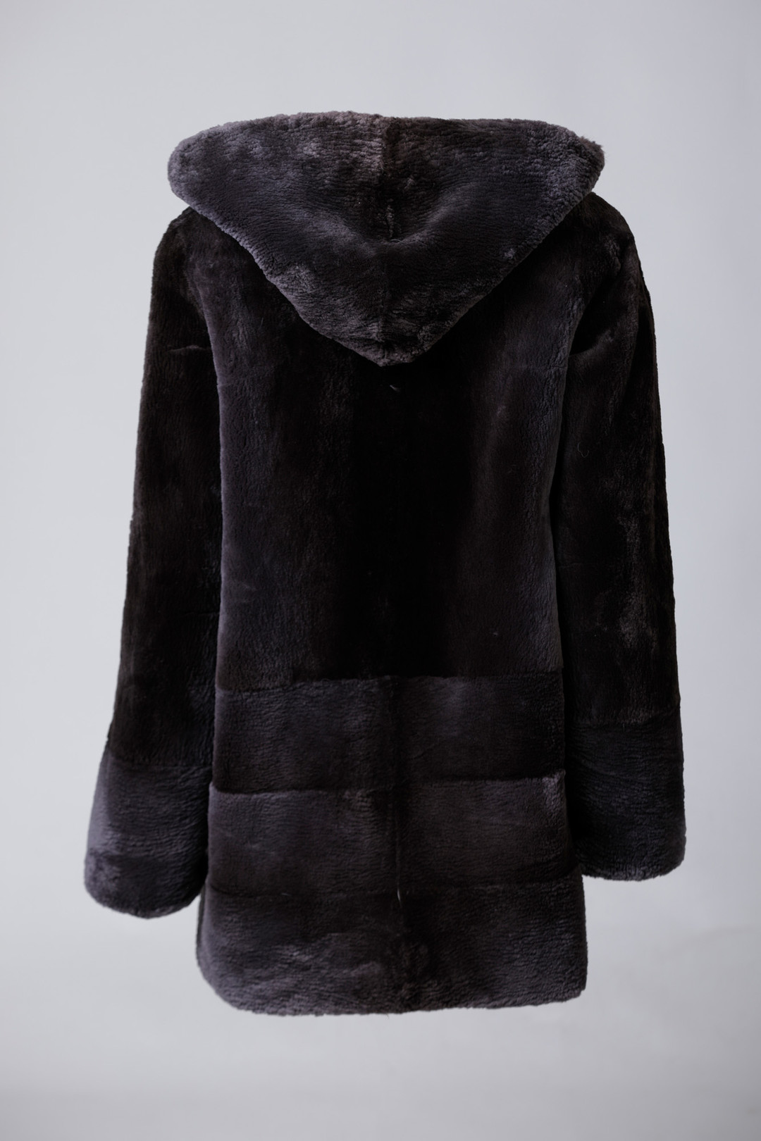 Navy Sheared Beaver Oversized Fur Coat  Sizes L/XL