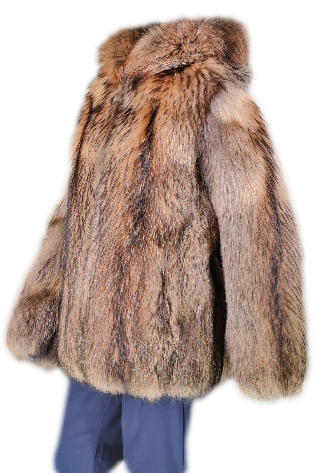  Hooded Fin Raccoon Fur Coat  