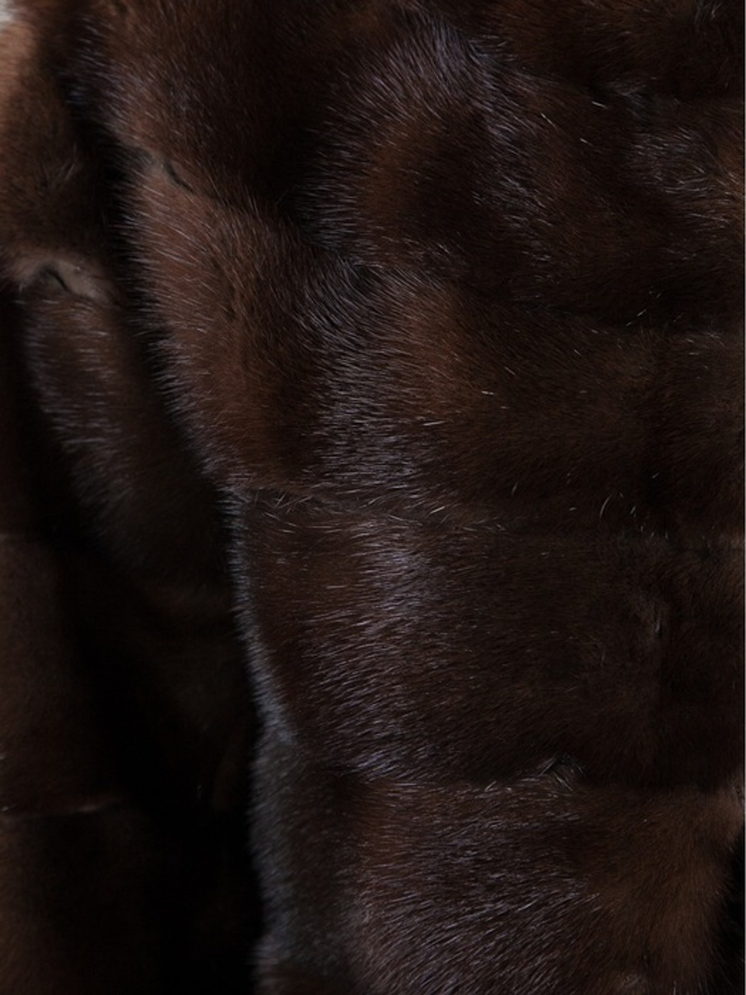 Mahogany Mink Fur Bolero close up view Mahogany Mink Fur Bolero close up view