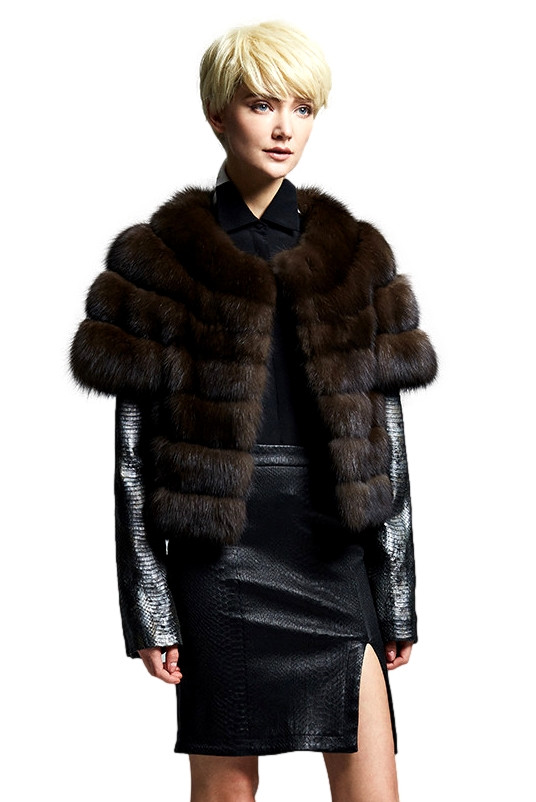 Short Sleeved Sable Fur Jacket