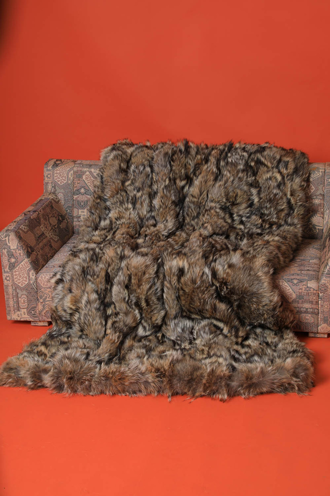 Brown Coyote Fur Blanket Throw Brown Coyote Fur Blanket Throw