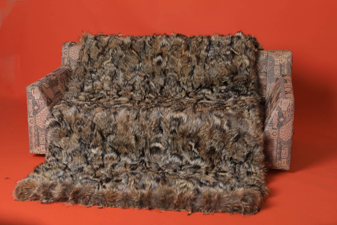 brown coyote fur blanket throw sectional brown coyote fur blanket throw sectional
