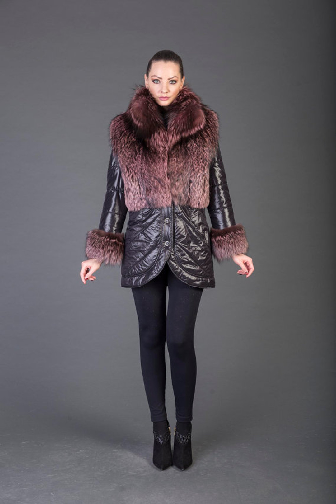Pink Racoon Fur coat