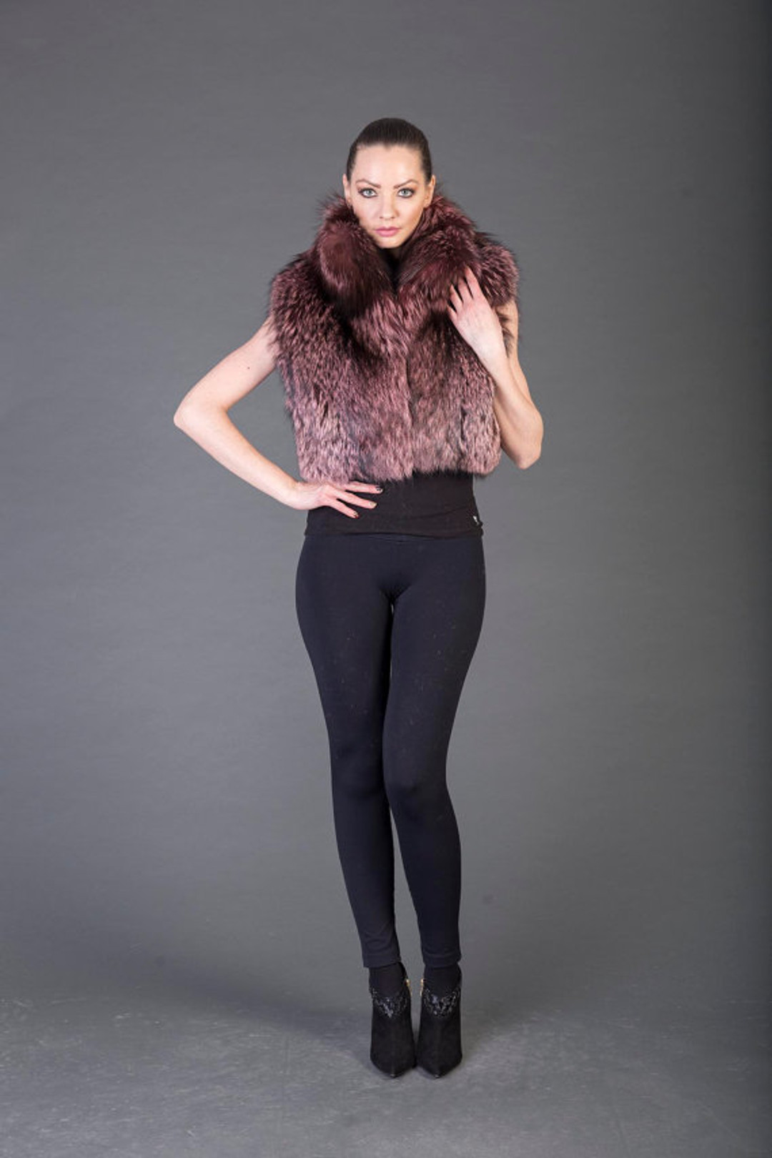 Pink Racoon Fur coat