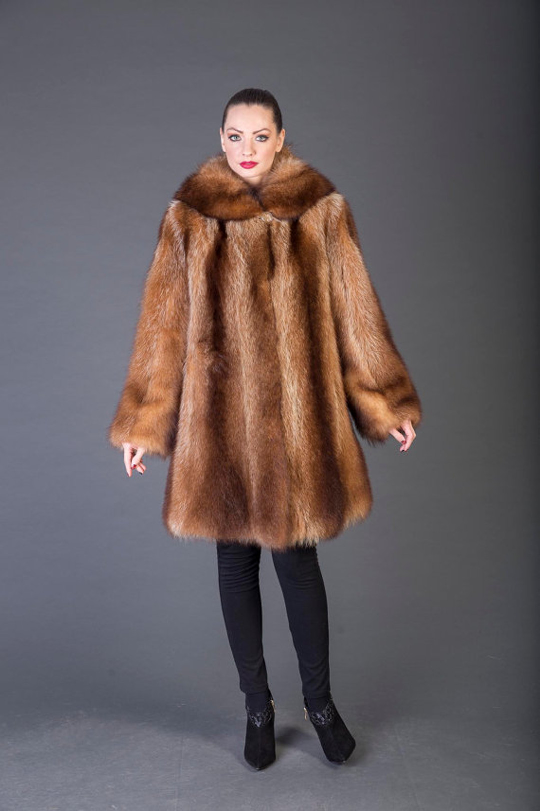 Tan brown Raccoon Fur stroller full skin Tan brown Raccoon Fur stroller full skin