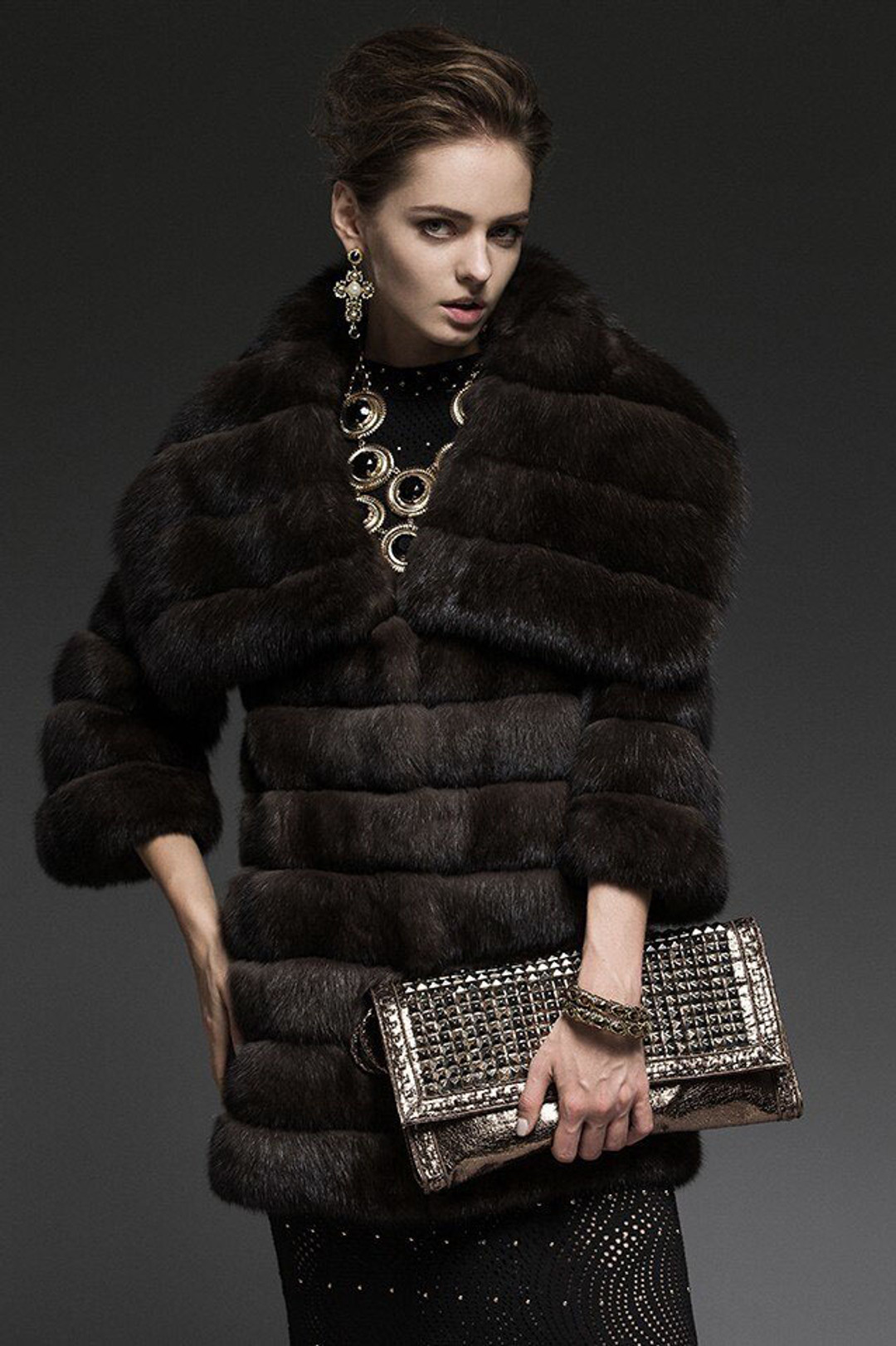 SABLE FUR COAT oversized  COLLAR SABLE FUR COAT oversized  COLLAR