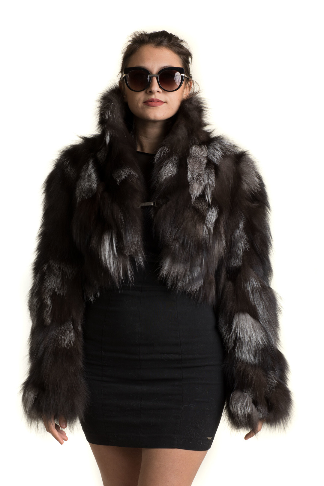 Silver Fox Fur Bolero sectional with widened sleeves Silver Fox Fur Bolero sectional with widened sleeves