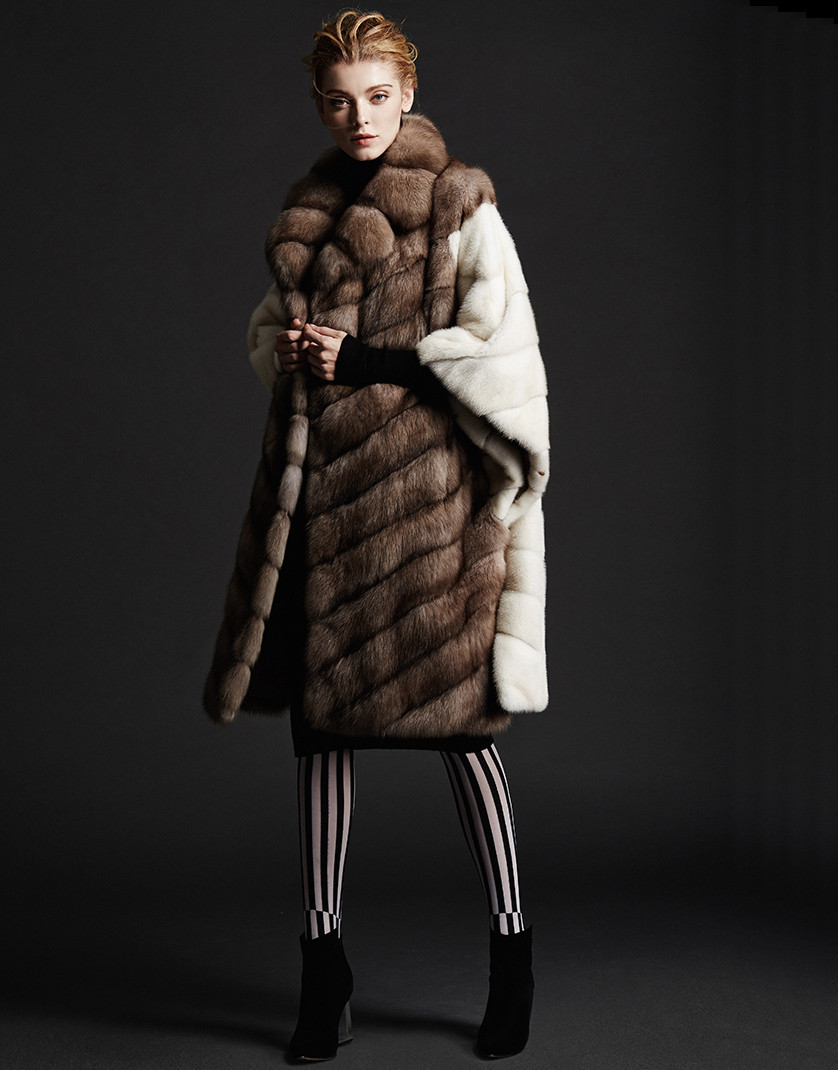 Black Cross Mink Fur Coat| SKANDINAVIK FUR
