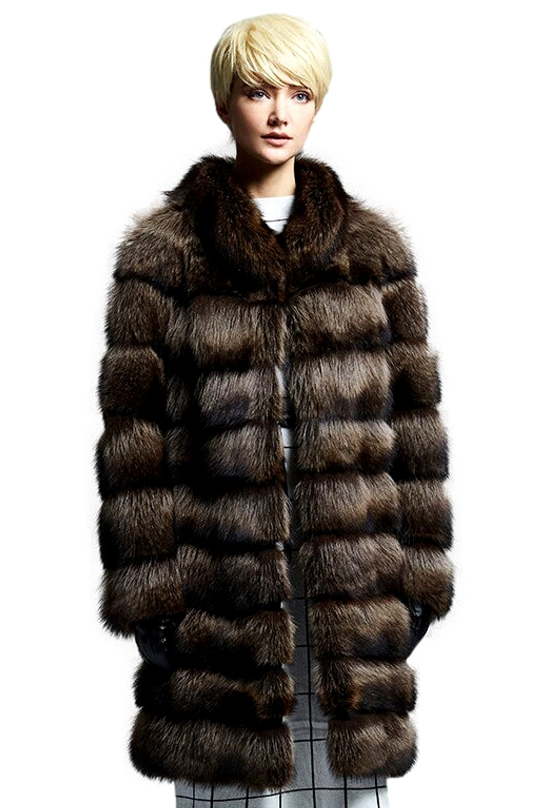 Panelled  Sable Fur Coat Panelled  Sable Fur Coat