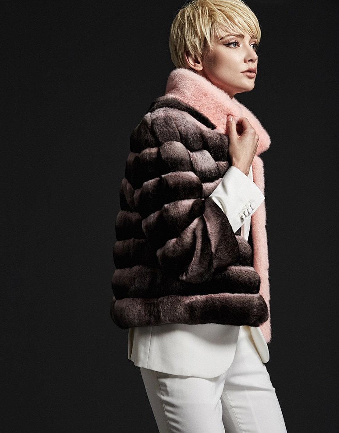 Pink Chinchilla Fur Jacket