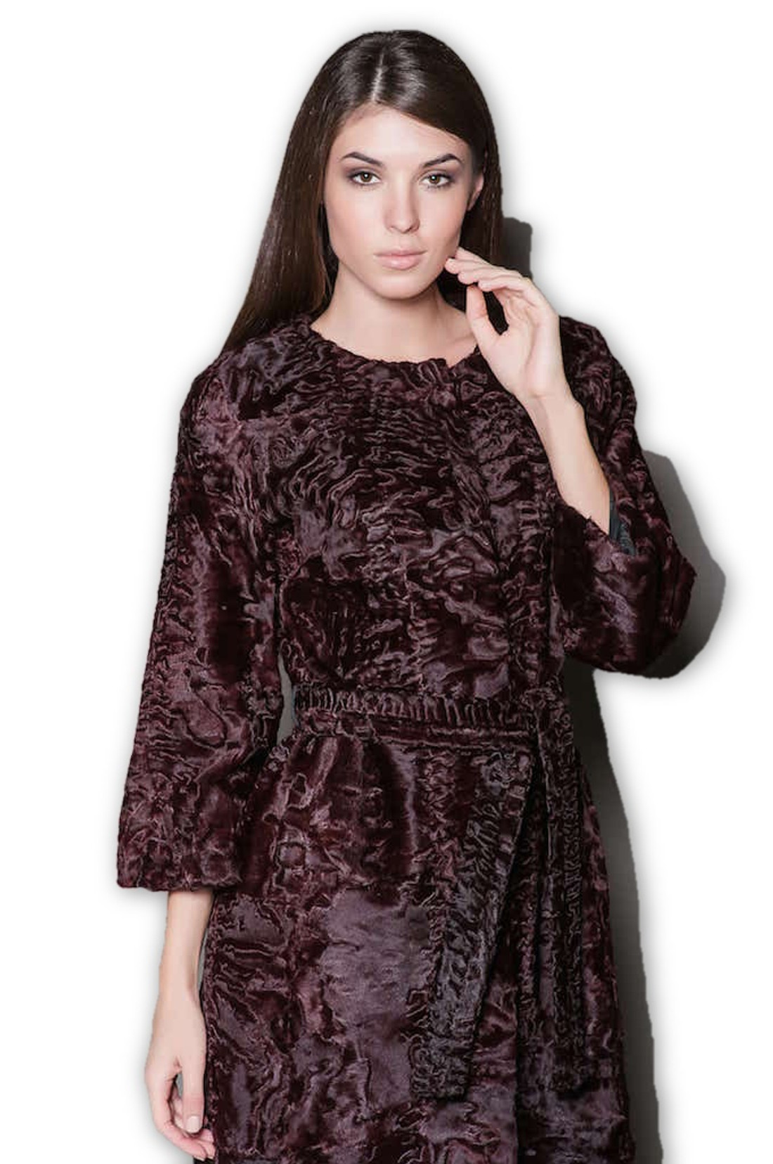 Purple Persian  Lamb Fur Coat  Yvette Purple Persian  Lamb Fur Coat  Yvette