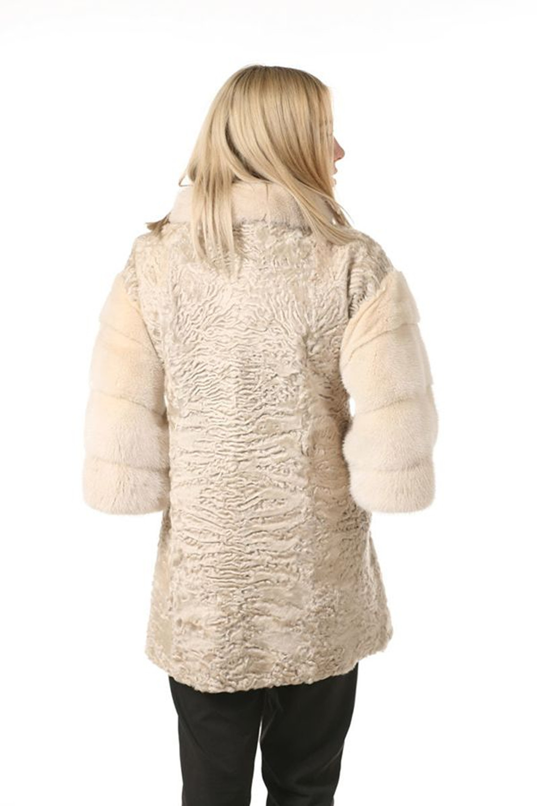 Beige Swakara Lamb Fur Coat Belladonna Beige Swakara Lamb Fur Coat Belladonna