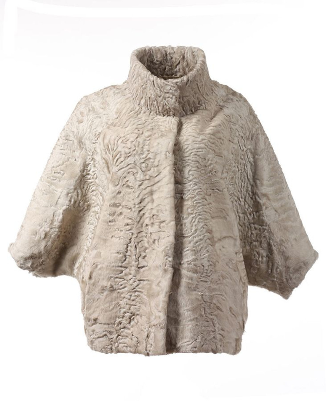 Beige Swakara Lamb Fur Cape Desert