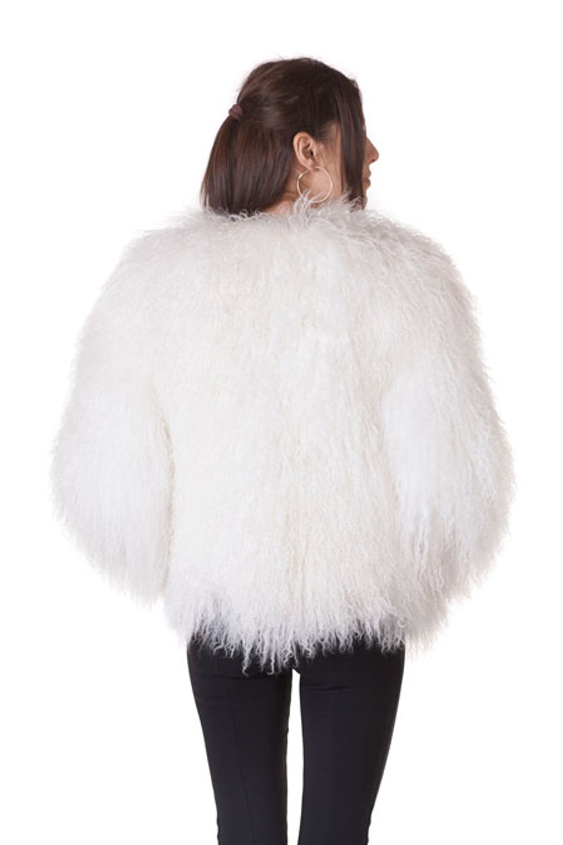 White Mongolian Lamb Fur Coat White Mongolian Lamb Fur Coat