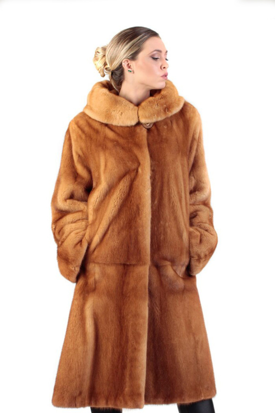 whiskey saga mink fur coat skin to skin hooded