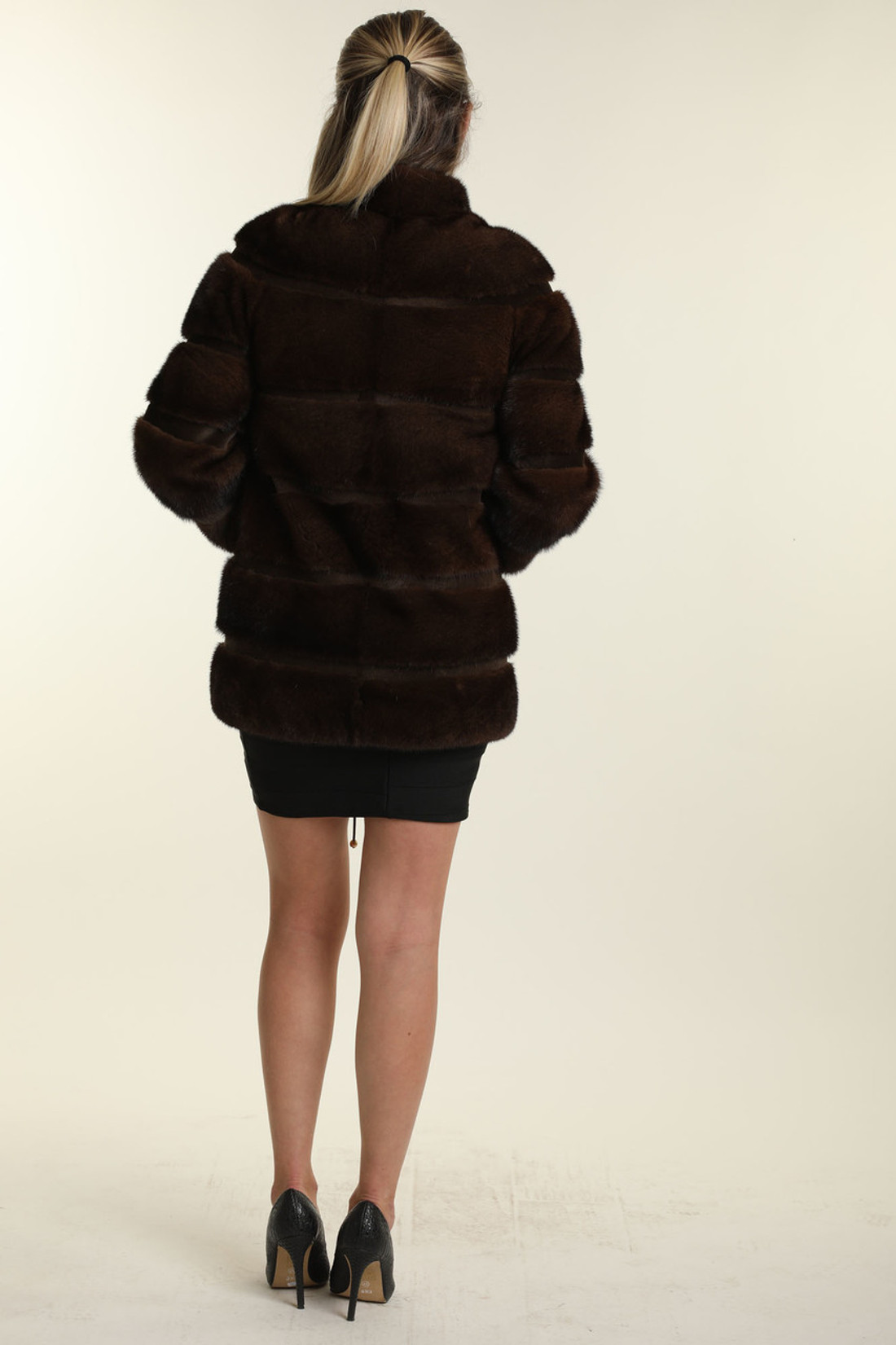 Striped Mahogany Mink  Coat Striped Mahogany Mink  Coat