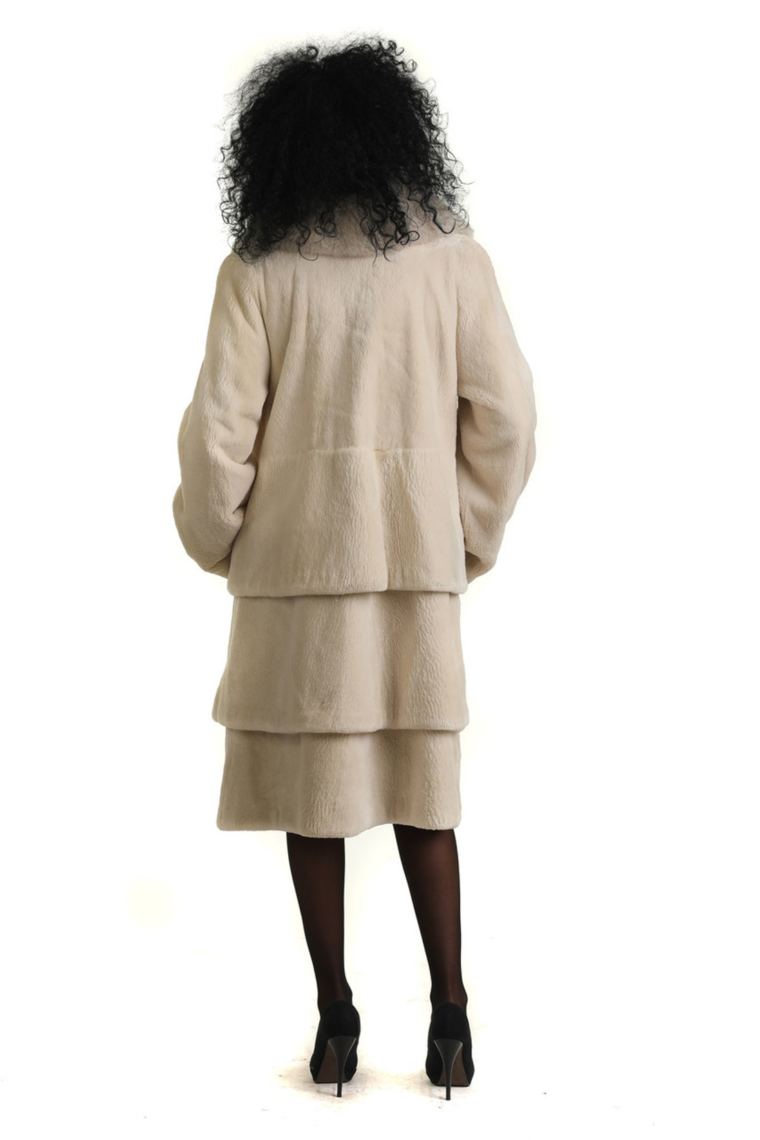 Pearl Sheared Beaver Fur Stroller with Fox Shawl Collar  Victoria