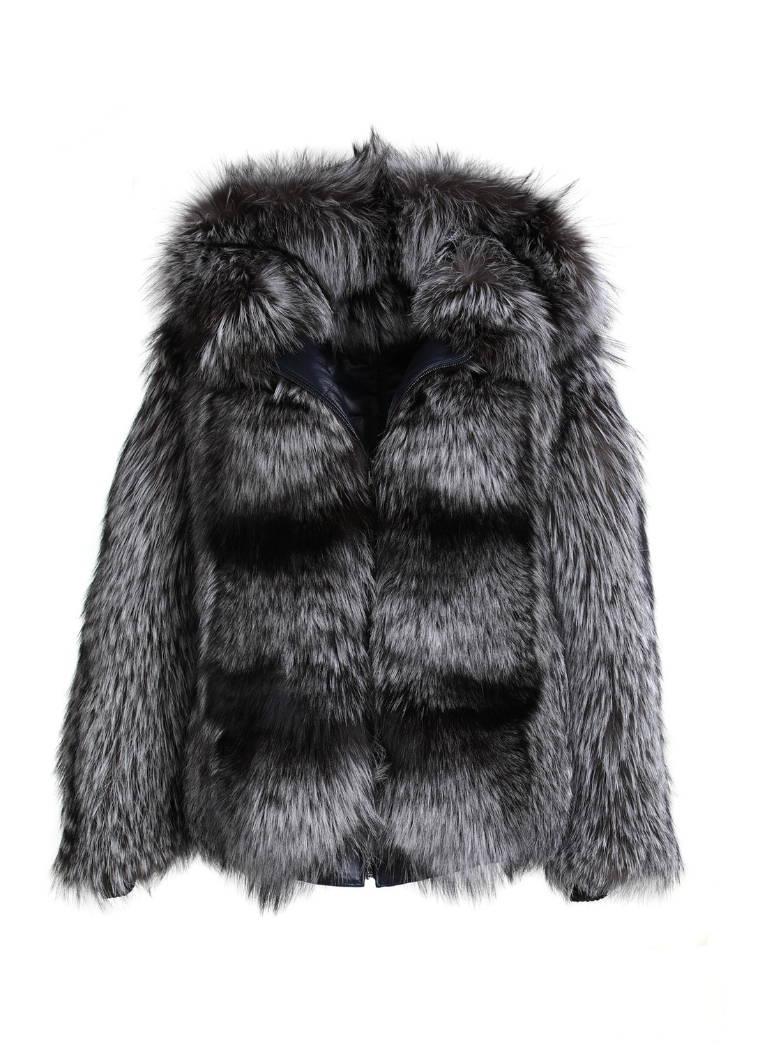 hoooded men's silver fox fur bomber coat hoooded men's silver fox fur bomber coat