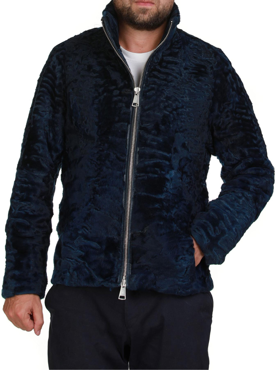 men's biker lamb fur jacket with zipper and stand up collar men's biker lamb fur jacket with zipper and stand up collar