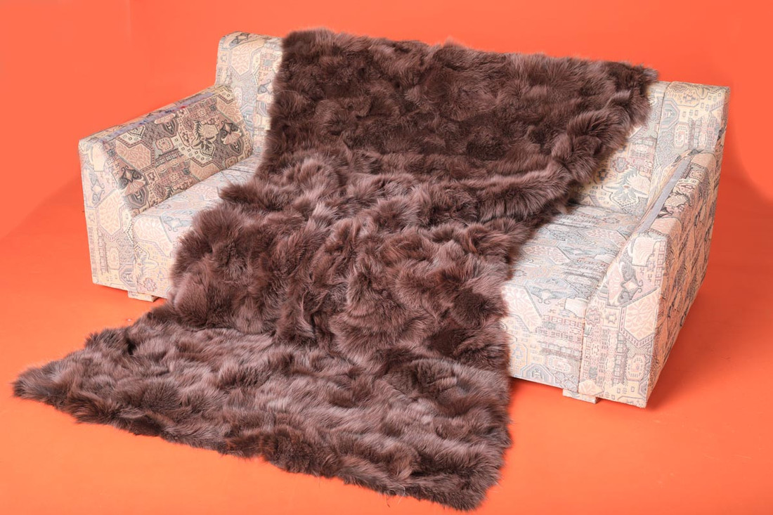eggplant purple fox fur blanket