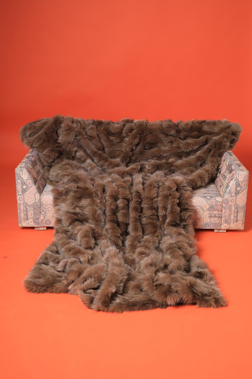 Light Brown Fox Fur Blanket Or Throw